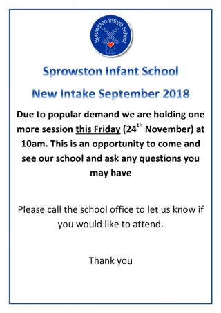 thumbnail of Sprowston Infant School Intake 2018